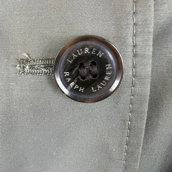 Lauren Ralph Lauren Belted Trench Coat Olive Fern Green Medium Chic Preppy NWT - Picture 10 of 15